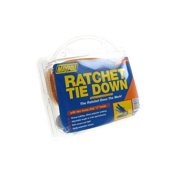 Heavy-Duty Ratchet Tie Down Straps with Hooks - 4.5m x 38mm (606)