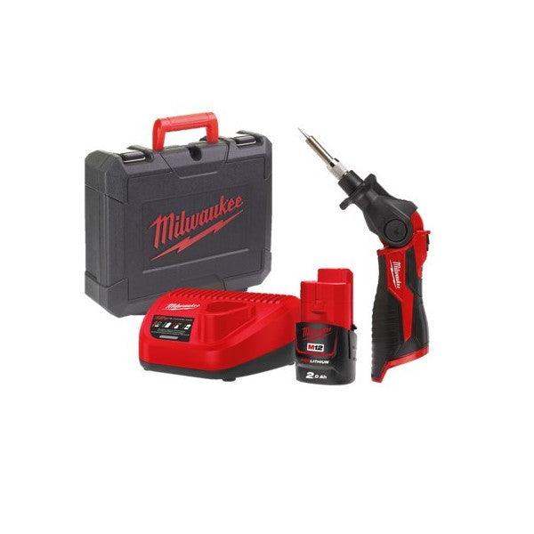 Milwaukee M12 Sub Compact Soldering Iron Kit - 2.0Ah Battery & Charger