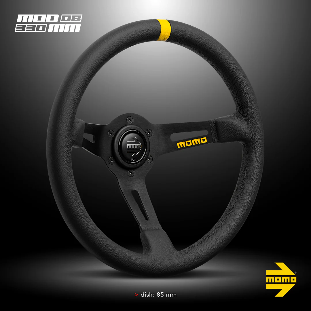 MOMO MOD. 08 Steering Wheel - Leather/Spoke 330mm - Image 3