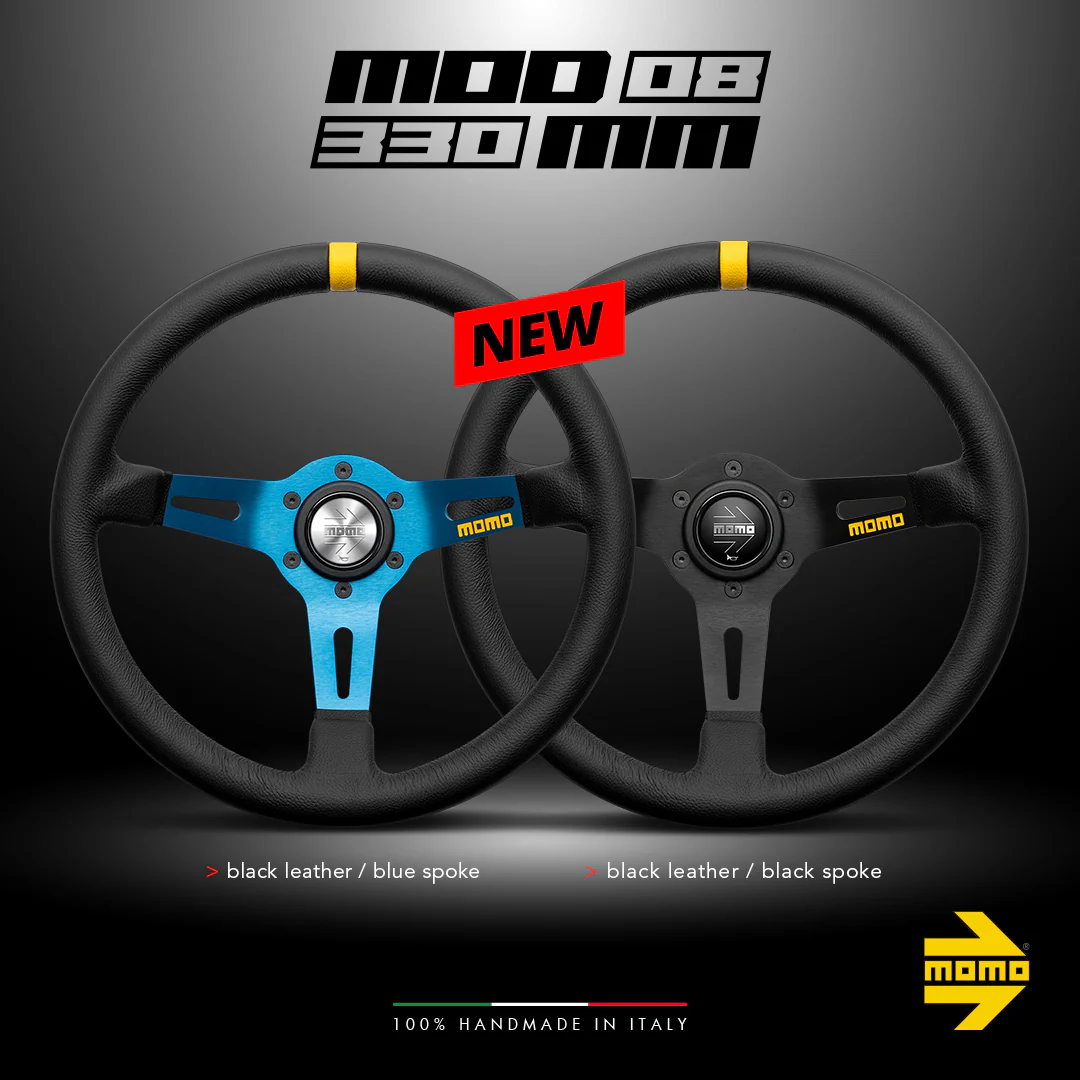 MOMO MOD. 08 Steering Wheel - Leather/Spoke 330mm - Image 4