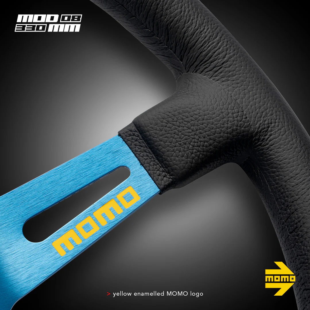 MOMO MOD. 08 Steering Wheel - Leather/Spoke 330mm - Image 5