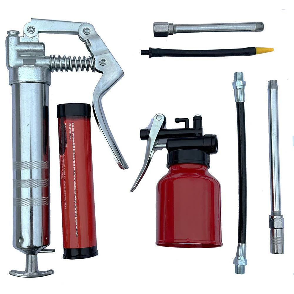Compact Multi Nozzle Grease Gun and Oil Can Kit