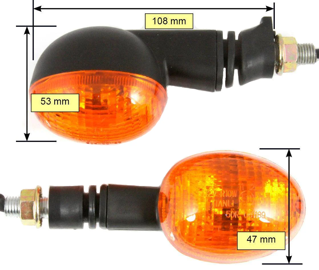 Oval Amber Stalk Indicators 108mm