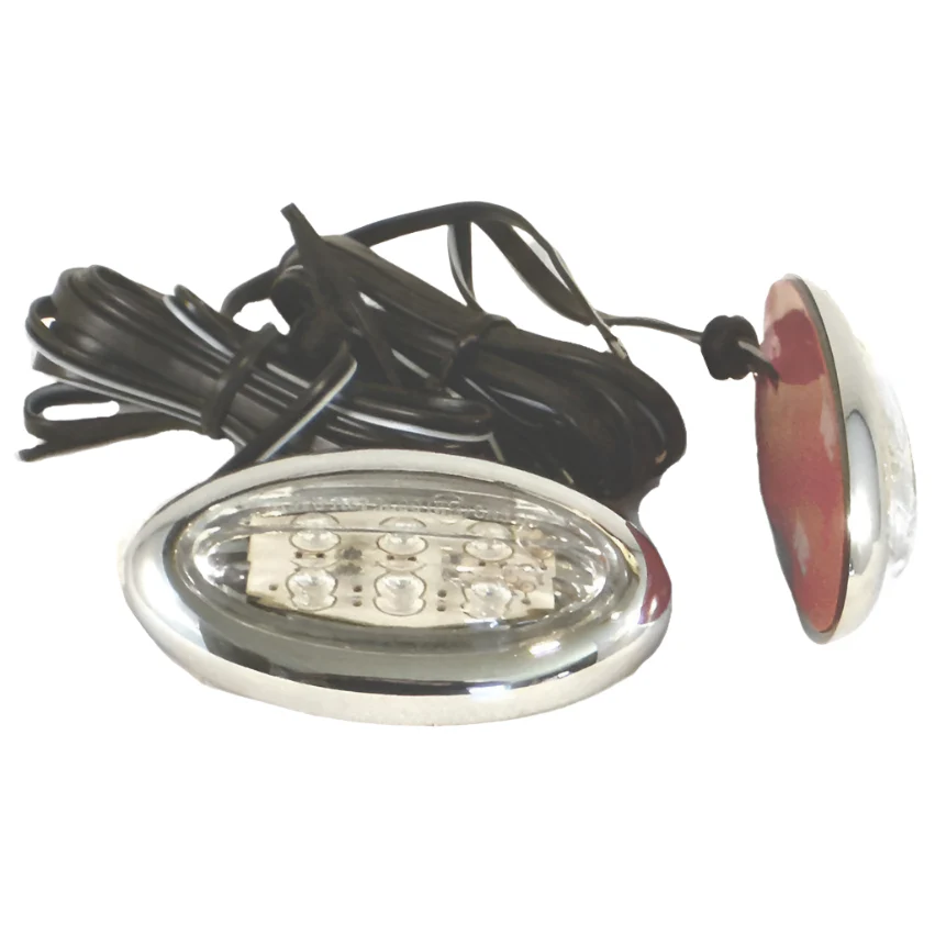 Oval LED Side Repeaters With Chrome Surround 67mm - Image 2