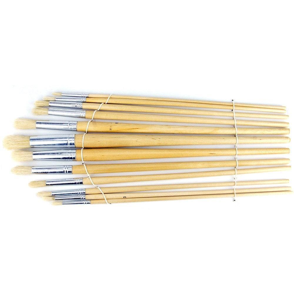 Pack of 12 Assorted Round Paint Brushes - Image 2