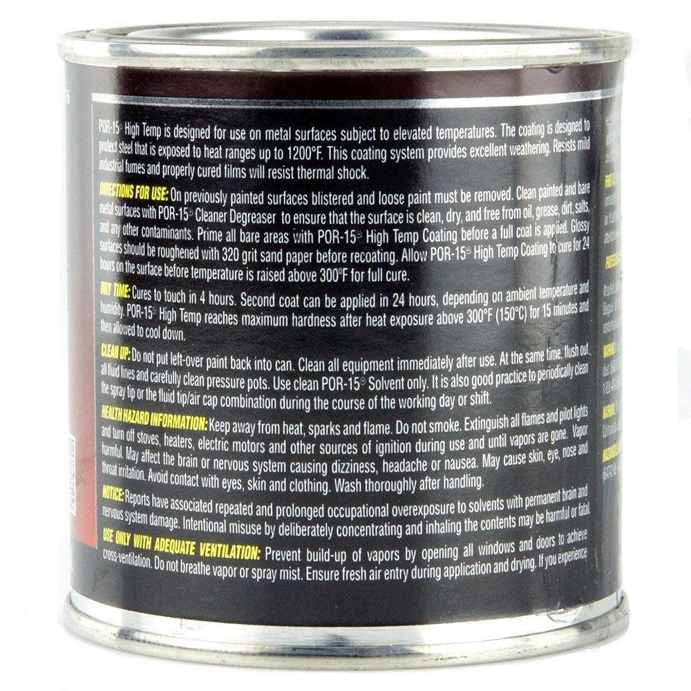 POR15 High Temperature Brush On Paint Flat Black 946ml - Image 2