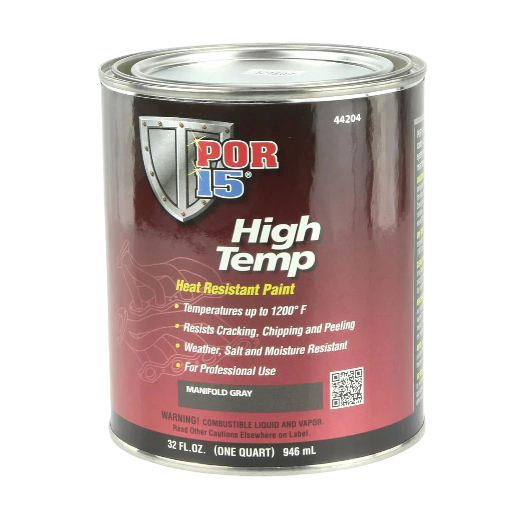 POR15 High Temperature Brush On Paint Flat Grey 946ml