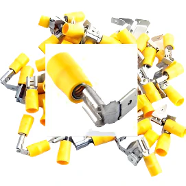 Pre Insulated Yellow Female/Male Piggy-back Spade. Pack of 50 - Image 2