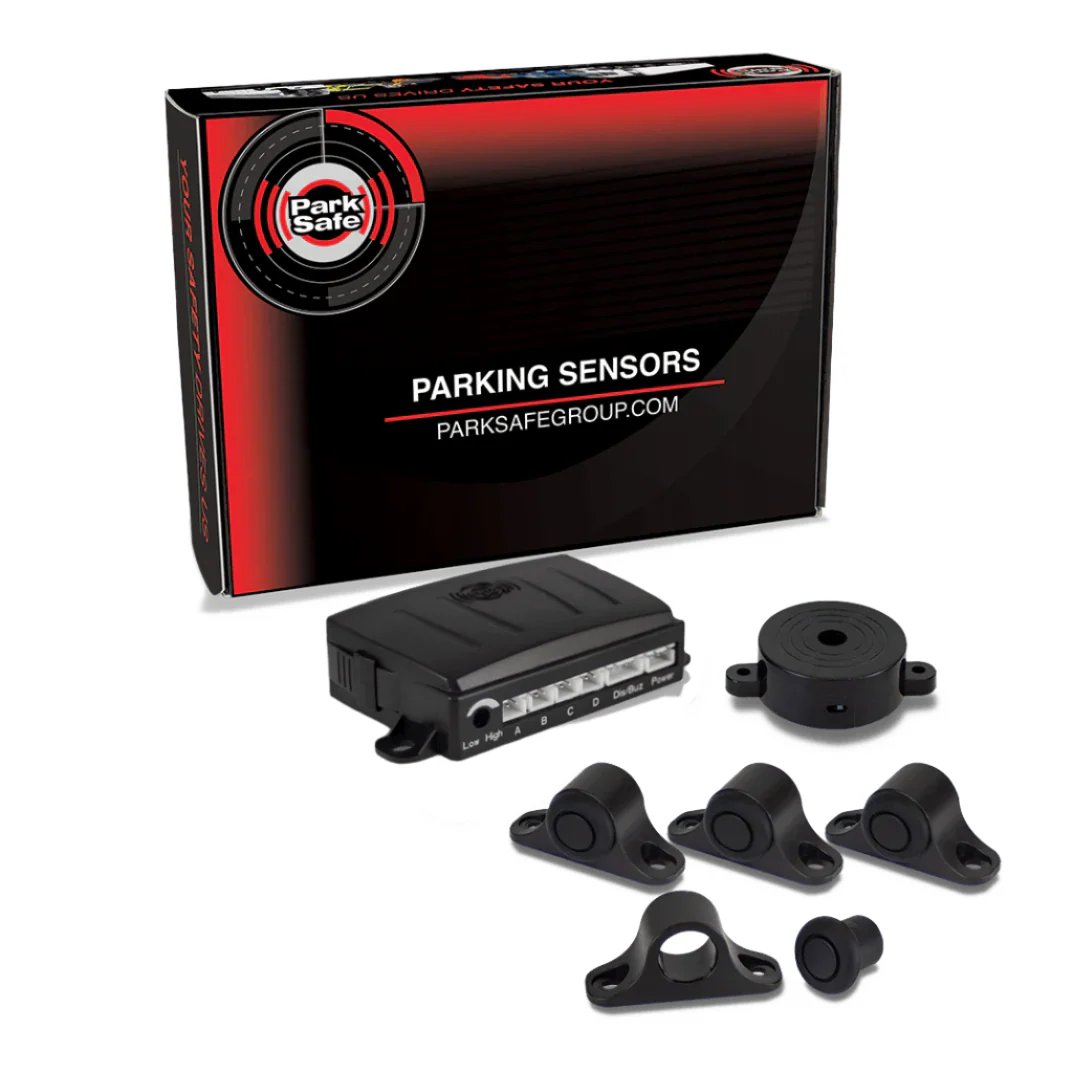 Commercial Rear Parking Sensor Kit - Black Angled Rubber Heads with Underhung Bracket - 18.8mm