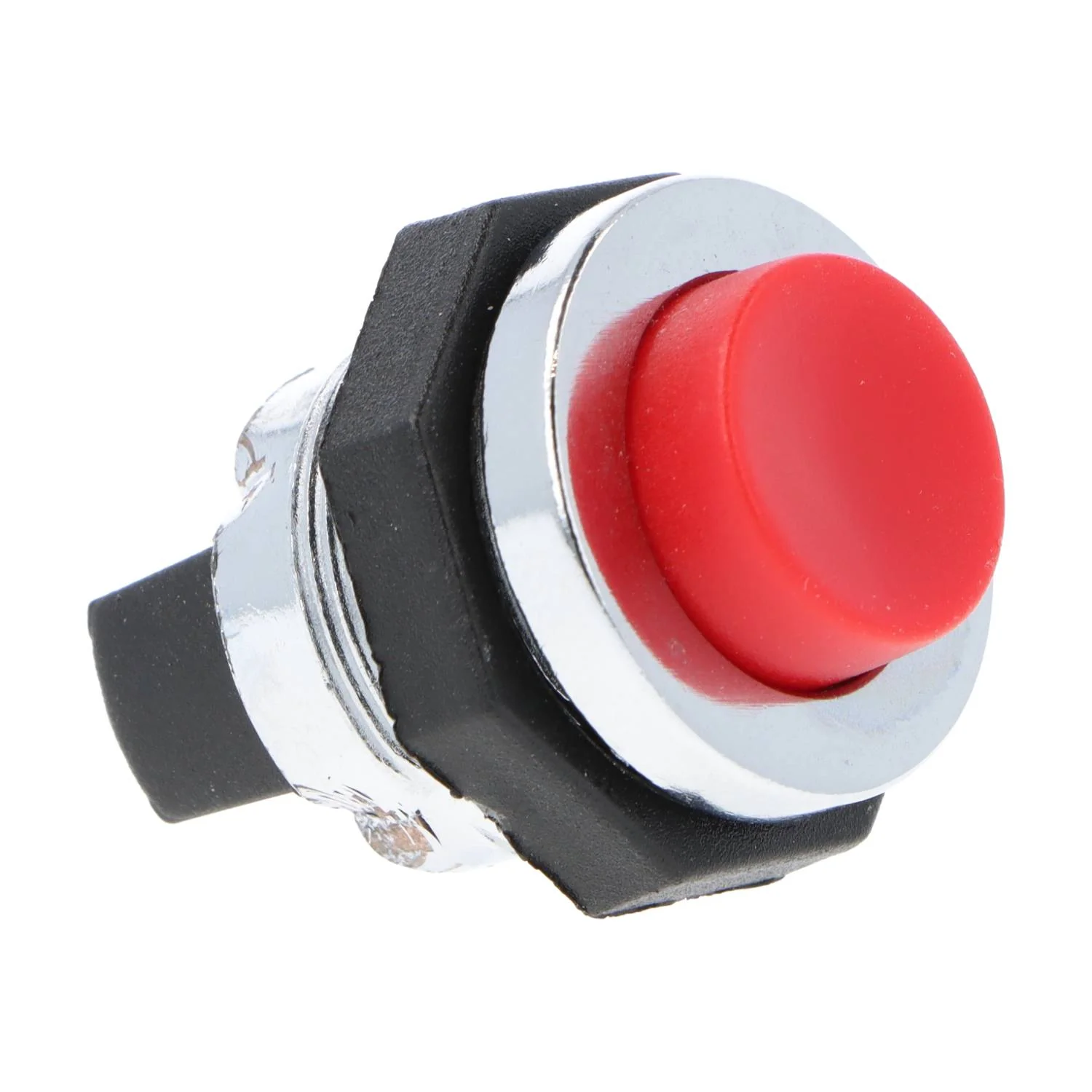 Push Button Red & Chrome