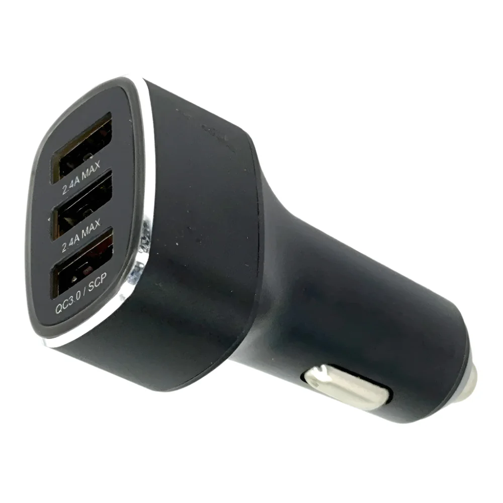 QC3.0 Fast Charge, Plug-In Illuminated Triple USB Charging Socket