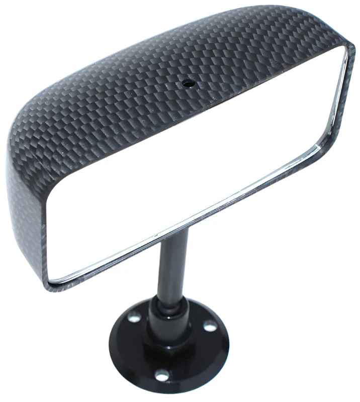 Race Style Interior Mirror Disc Mount Standard Carbon Effect 116mm - Image 3