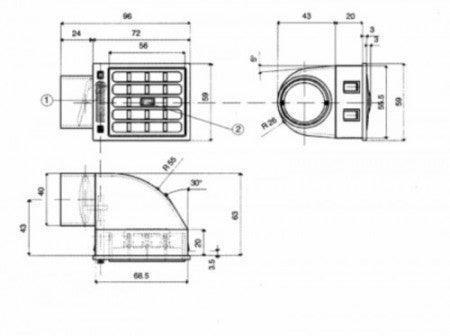 Rectangular Dash Face Vent Right Hand 72mm - Image 3