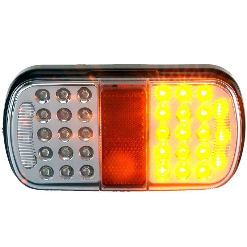 Clear Lens Rectangular LED Stop Tail Indicator Lamps With Reflector 158mm - Image 5