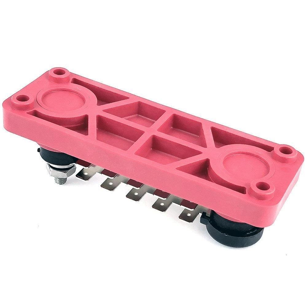 Red 1/4" Male Spade 20 Terminal Busbar - Image 2