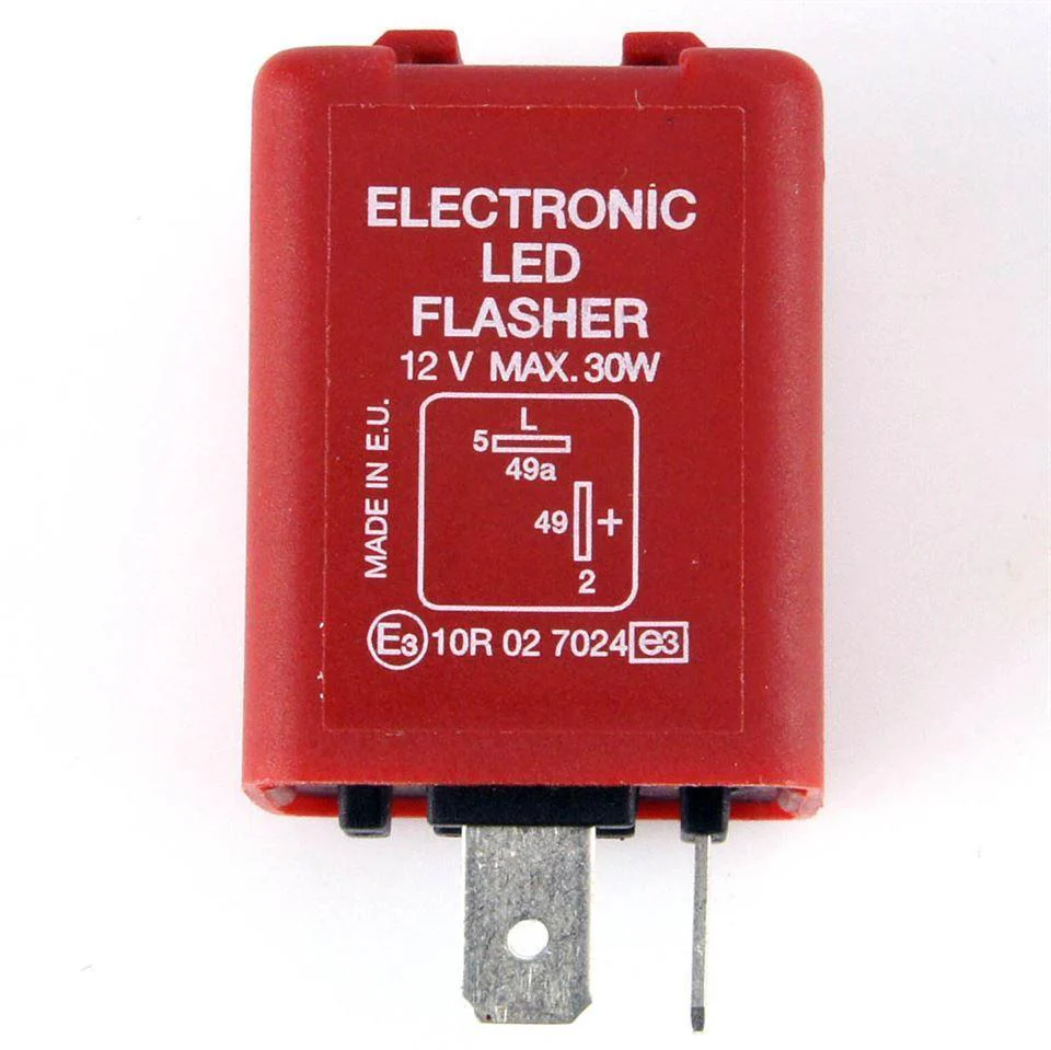 Red 2 Pin LED Flasher Relay 30 Watt Max - Image 3