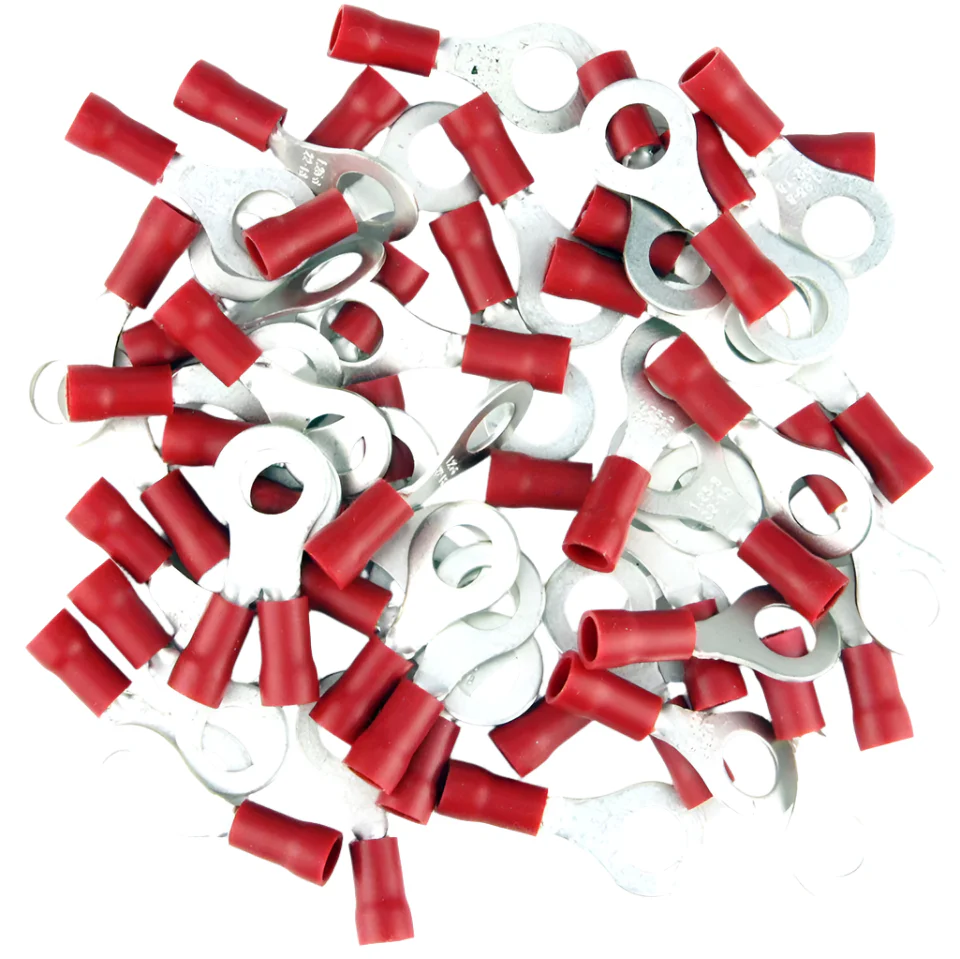 Red Pre Insulated Crimp Ring Terminals 6mm 50pcs - Image 2