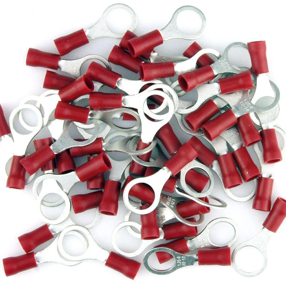 Red Pre Insulated Crimp Ring Terminals 8mm 50pcs - Image 2