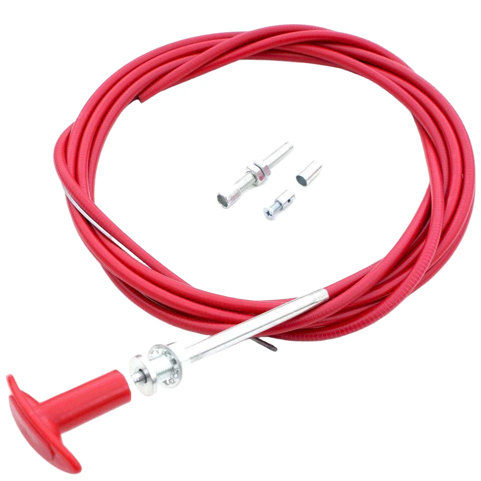 Red T Handle Cable 4m With Adjusters