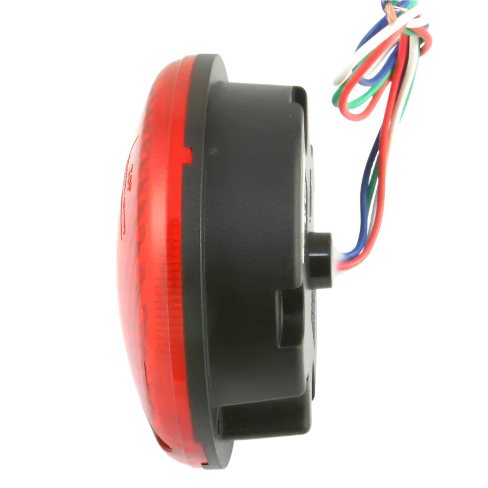 Red/Amber Lens LED Stop Tail And Indicator 95mm Dome PAIR - Image 3