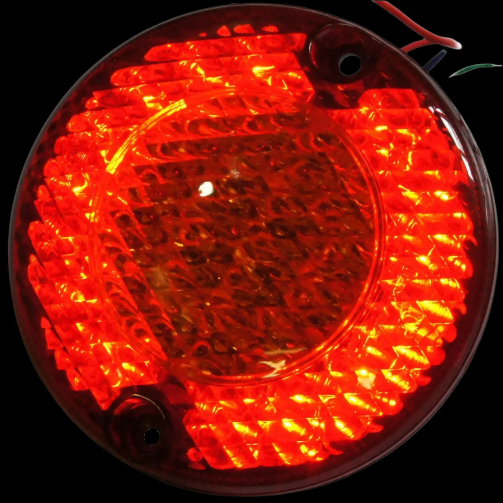 Red/Amber Lens LED Stop Tail And Indicator 95mm Dome PAIR - Image 4