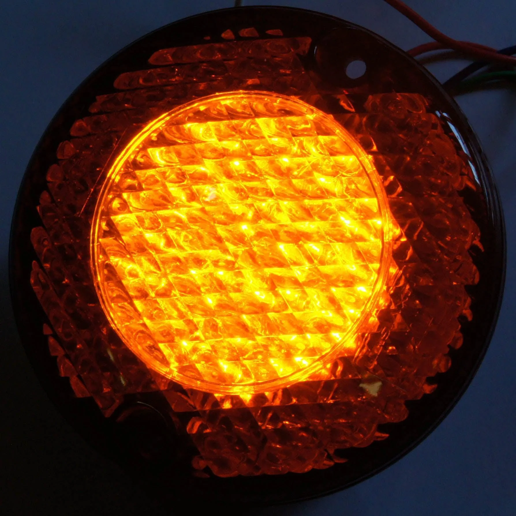 Red/Amber Lens LED Stop Tail And Indicator 95mm Dome PAIR - Image 6