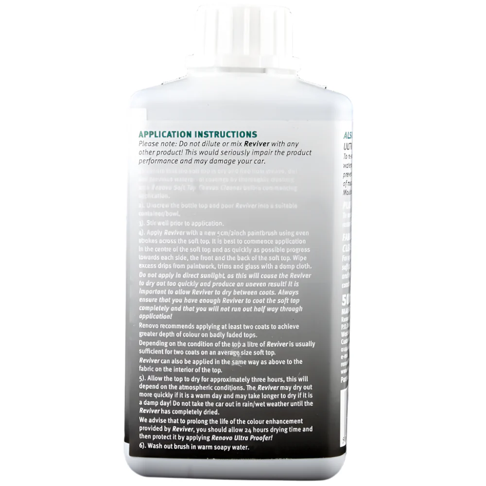 RENOVO Black Soft Top Reviver 500ml - Image 3