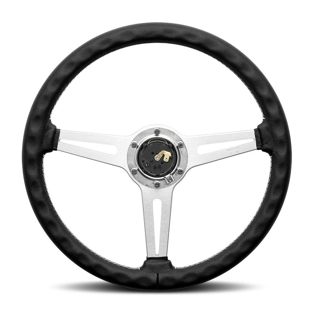 MOMO Retro Steering Wheel - Black Leather 360mm - Image 5