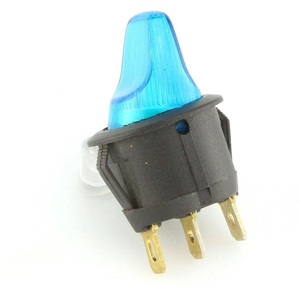 Round Toggle Switch Illuminated Blue - Image 2