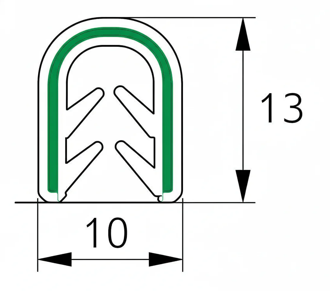 Rubber Steel Reinforced Edge Trim Per Metre - Image 2