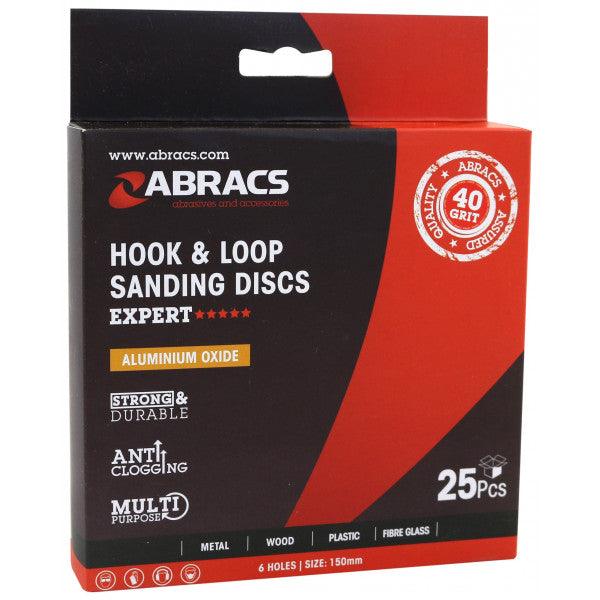 Sanding Discs 150mm Hook & Loop 6 Hole P40-P180 Grit Selection