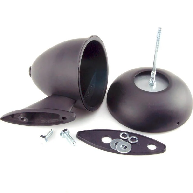 Satin Black Classic Bullet Mirror 100mm - Image 3
