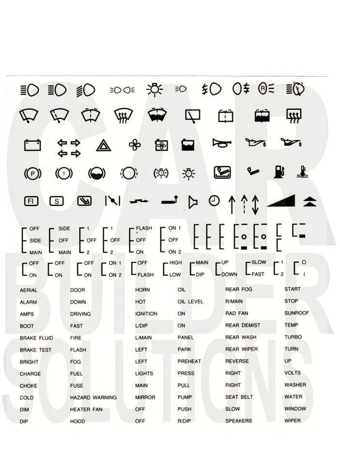 Self Adhesive Switch Legend Sheet Black Text - Image 2
