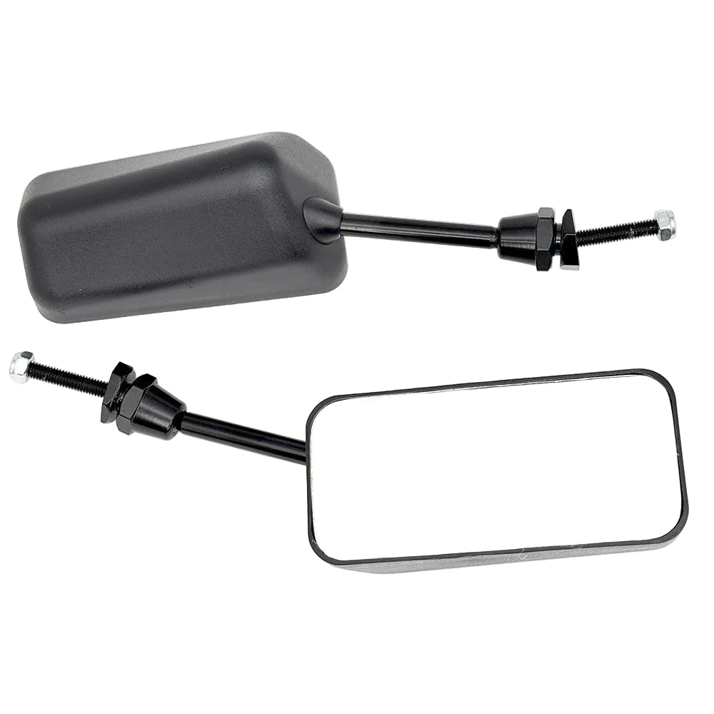 Short Stalk Race Style Mirror Black Pair