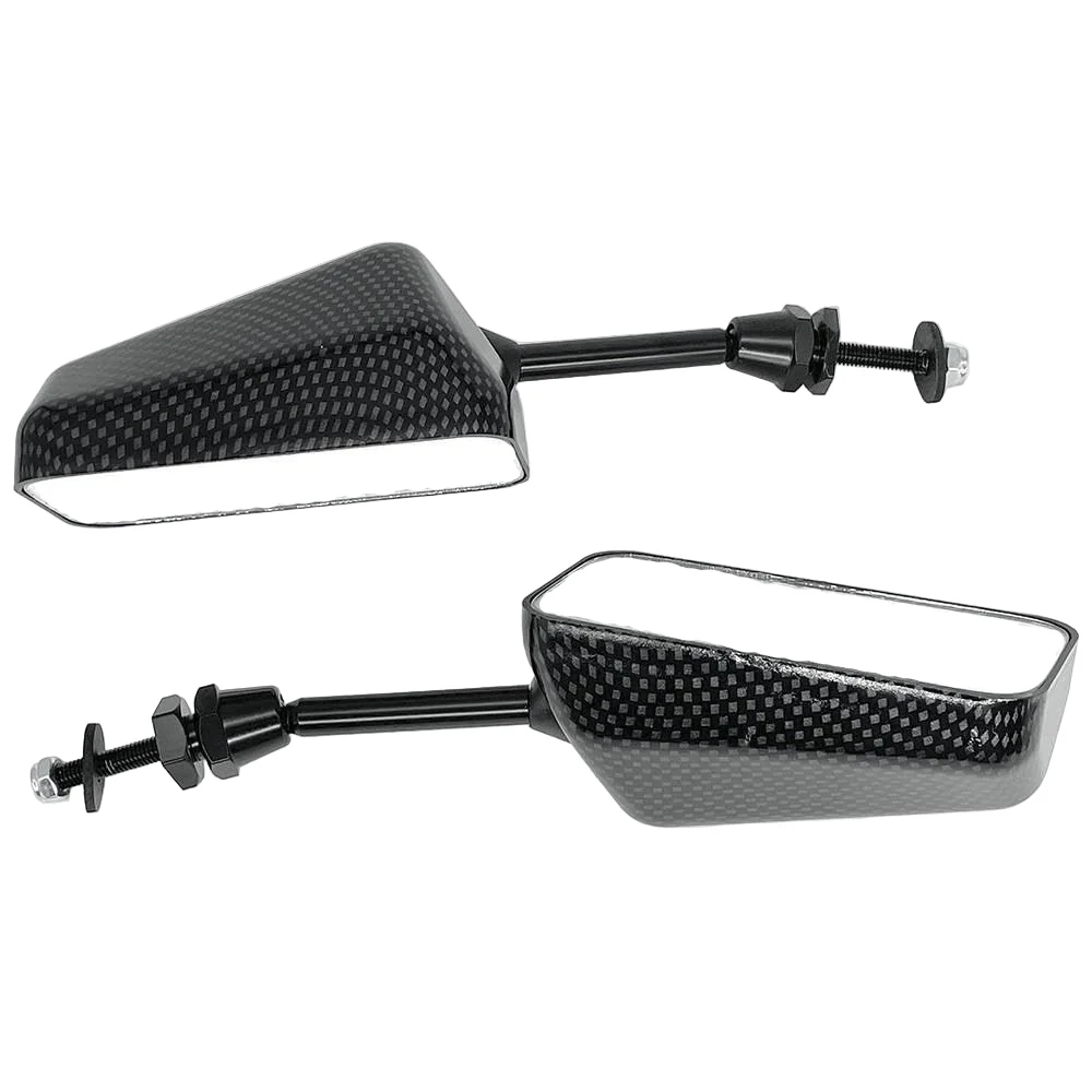Short Stalk Race Style Mirror Carbon Effect