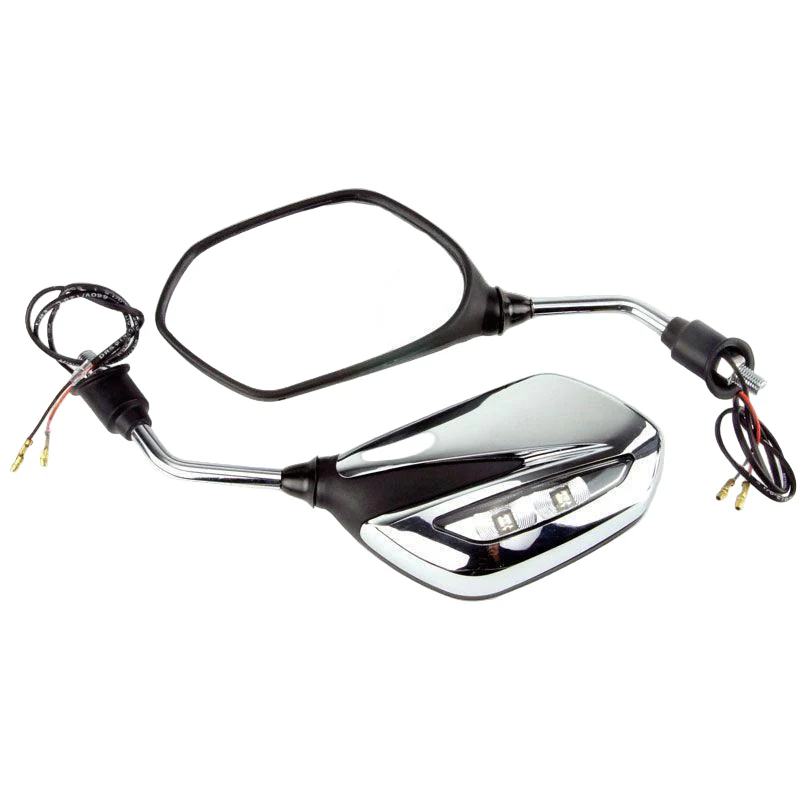 Slimline Chrome Mirror With Indicator 270mm Pair
