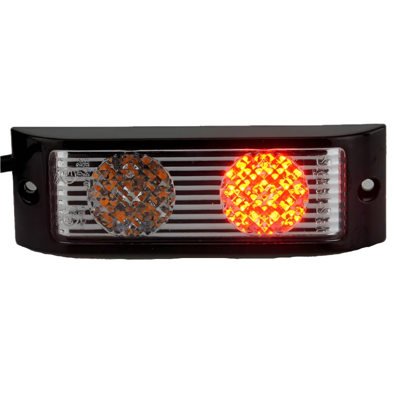 Black Bezel Clear Lens Small Rectangular LED Stop Tail Indicator Lamps 120mm - Image 4