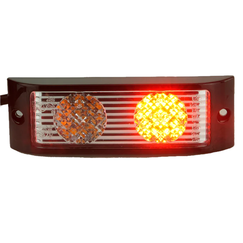 Black Bezel Clear Lens Small Rectangular LED Stop Tail Indicator Lamps 120mm - Image 5