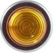 Small Bright Chrome Bezel Amber Warning Light Replaceable Bulb - Image 2