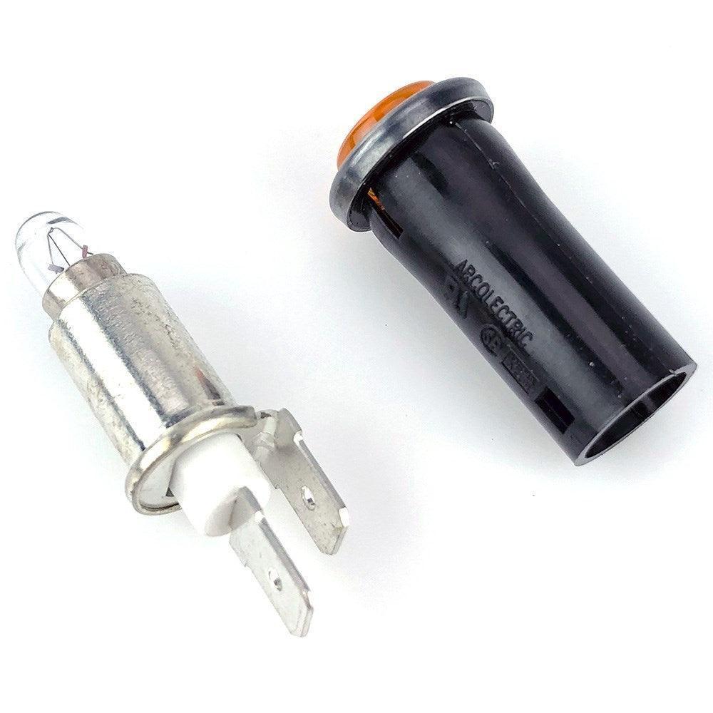 Small Bright Chrome Bezel Amber Warning Light Replaceable Bulb - Image 3