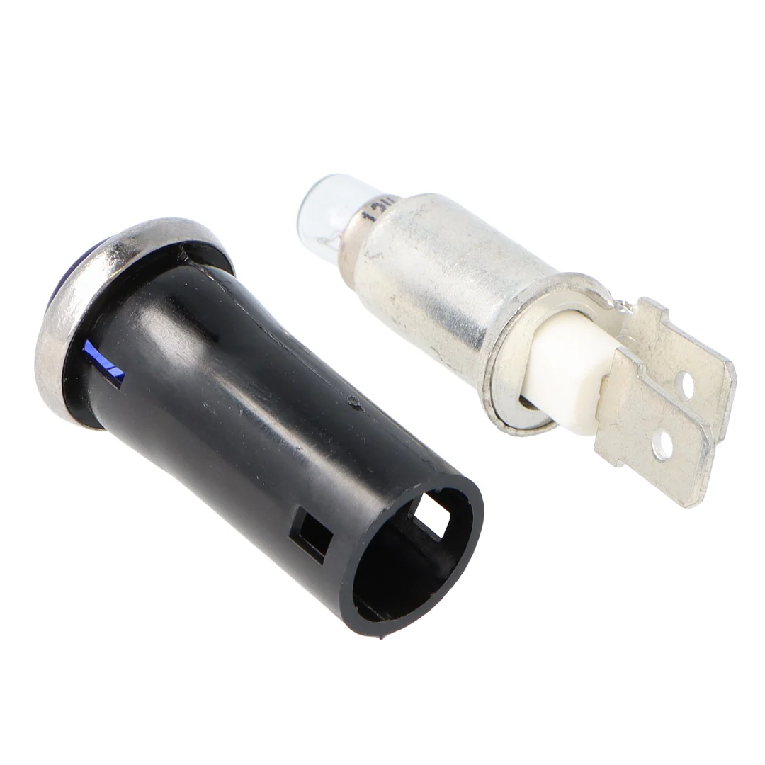 Small Bright Chrome Bezel Blue Warning Light Replaceable Bulb - Image 2