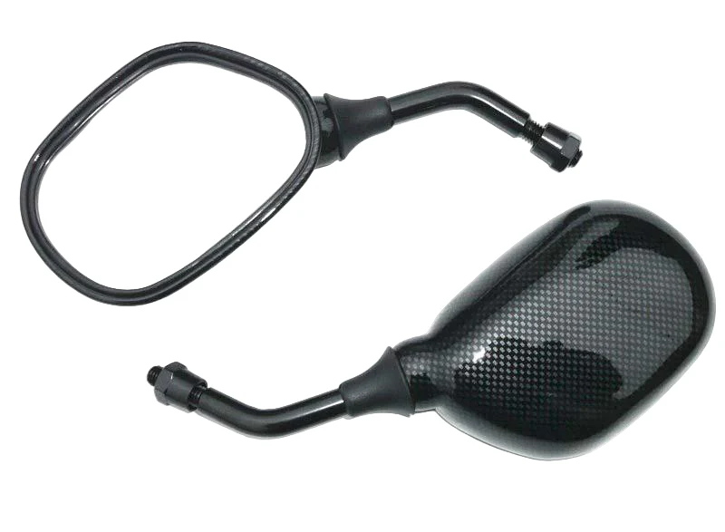 Small Carbon Effect Mirror Short Stalk 200mm - Image 3
