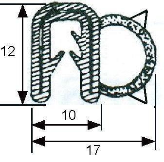 Small Eared Rubber Door Aperture Seal Per Metre - Image 2