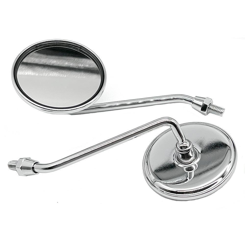 Small Round Chrome Stalk Mirror