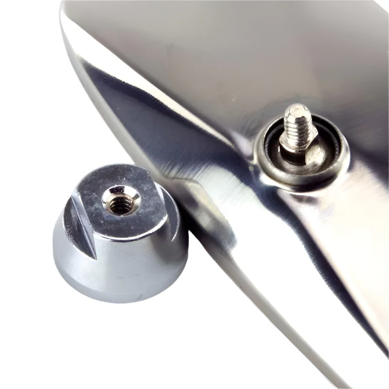 Small Stainless Steel Stick On Mirror 120mm - Image 4