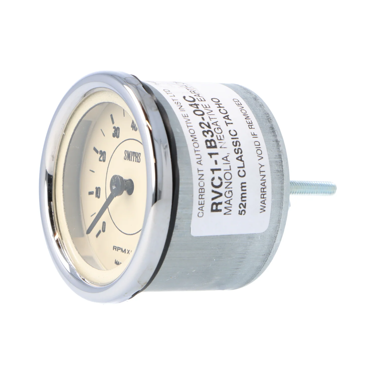 Smiths Classic 52mm Electronic Tachometer - 1/2 Round Chrome Bezel - Magnolia Face - Image 3