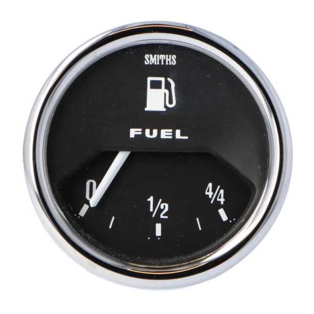 Smiths Classic 52mm Fuel Gauge - Black Face - Chrome Bezel