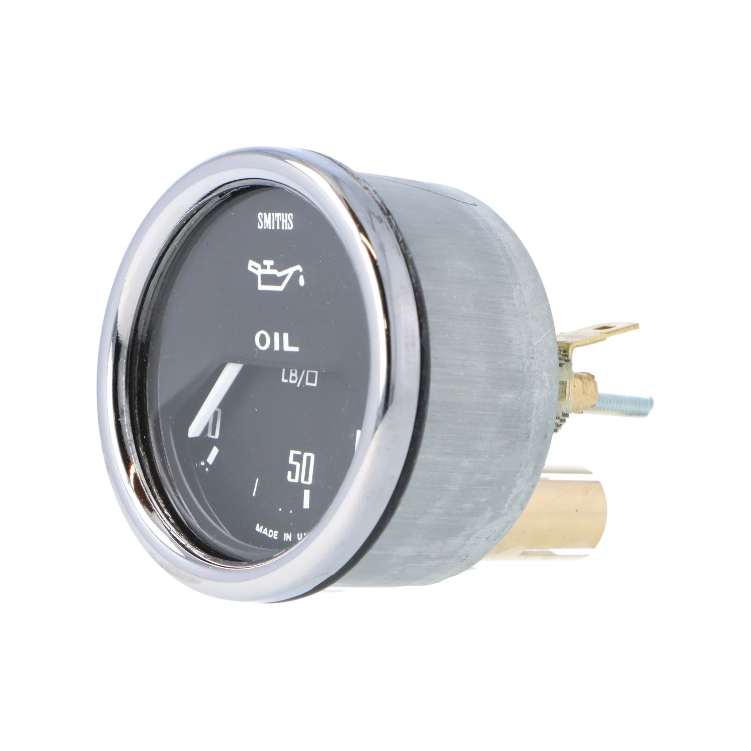 Smiths Classic Electrical 52mm Oil Pressure Gauge 1/2 Round Chrome Bezel - Black Face - Image 3