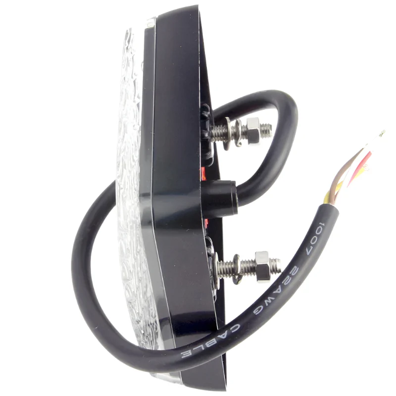 Square LED Stop Tail And Indicator Clear lens 80mm - Image 3
