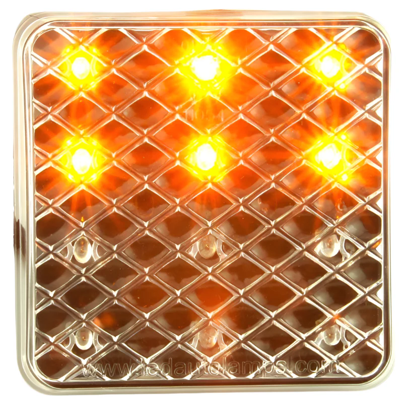 Square LED Stop Tail And Indicator Clear lens 80mm - Image 4